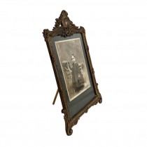 (52200448)PICTURE FRAME-Antique Victorian Brass w|Scroll Detailing