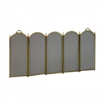 (48150037)FIREPLACE SCREEN-Brass Arched 5-Panel
