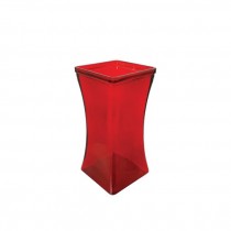 (52571075)VASE-Red Square Curved Vase