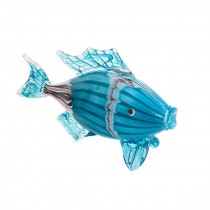 (Birdy0922)FIGURINE-Blue|White|Brown Glass Fish