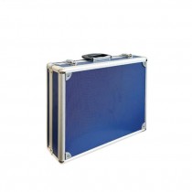 (64080304)SUITCASE-Blue Metal Suitcase w|Silver Trim