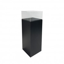 (40360724)PEDESTAL-Short Acrylic Top w|Black Laminate Base-18"Sq