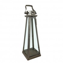 LANTERN-Chrome "Teepee" Shaped Lantern w|Glass