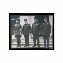PRINT-Vintage Black & White Photo of 4 Officers