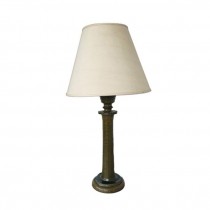 TABLE LAMP-Green Ceramic Column Shaped Lamp