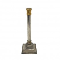 (50020754)CANDLESTICK HOLDER-Antique Chrome Column w|Brass Top