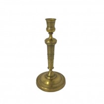(50020757)CANDLESTICK HOLDER-Neoclassical Brass Candle Holders-9"H