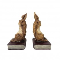 (52760247)BOOKEND-Wishful Thinking Bunnys Sitting on Books