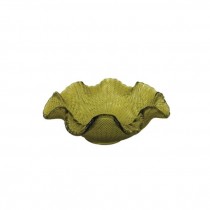 (25677085)DECORATIVE BOWL-Green Ruffled Edge Bowl