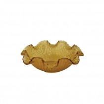 (25677086)DECORATIVE BOWL-Orange Ruffled Edge Bowl