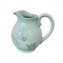 (23180314)PITCHER-Pale Blue w|Raised Butterflies