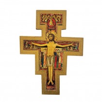 (52730090)WALL HANGING-Italian Artisanal Crucifix Cross of San Damiano