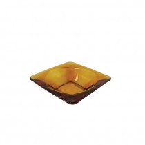 (52020071)ASHTRAY-Amber Square Glass Ashtray