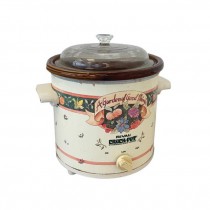 (33170024)CROCK POT-Vintage White Multi-Colored "A Garden of Good Things" Cooker