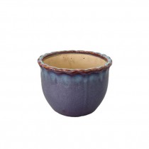 (50030562)PLANTER-Blue Planter w|Scalloped Edge
