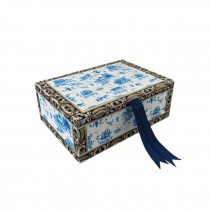(52410686)BOX w|LID-Blue & White Chinoiserie Pattern w|Brooklyn Inspiration