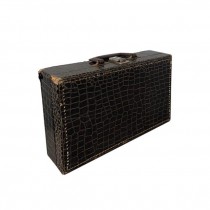 (64080305)SUITCASE-Distressed Faux Croc Cassette Holder