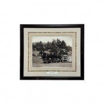 (85210778)PRINT-Vintage Black & White "Lake Tahoe Stage"-Men on Horse Wagon