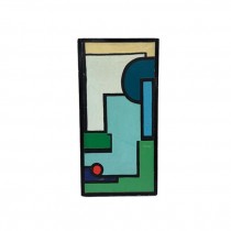 (85210779)PRINT-Abstract Rectangles-Green & Blue Shades