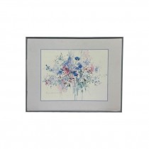 (85210782)PRINT-Pink & Blue Floral Watercolor