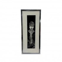 (85210785)PAINTING-Black & White Abstract Vertical Painting