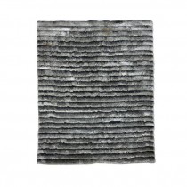 (57020942)RUG-7'6"x9' Charcoal Gray Velvet Ripple Plush Rug