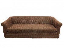 (40010364)SOFA-Brown Upholstered Sofa w|Skirt