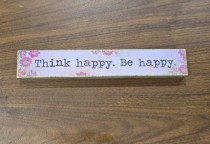 (8521PJ61)"Think Happy. Be Happy" Wall Plague