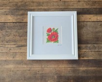 (8521PJ65)Poppy in White Museum Frame