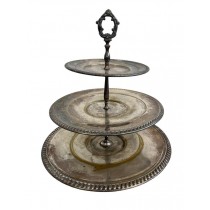 TRAY-SLVR-3TIERS-CURVED STEM D