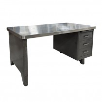 DESK-SINGLE PED-STEEL