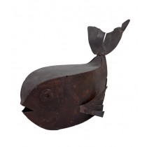FIGURINE-FISH-RUSTY METAL-HOLL