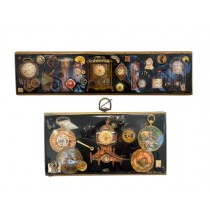 PLAQUE-WALL-LACQUERED-CLOCKS PAIR