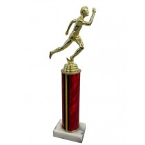 Trophy Male Running Red & Gold