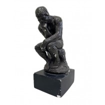 SCULPTURE-BRONZE "THINKER"12"