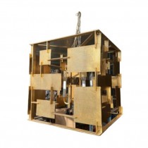 Hng Lamp-Gold Square Cutouts