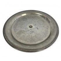 CAKE STAND-CHROME W/ROPE EDGE