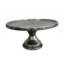 CAKE STAND-Tall Chrome Metal Cake Stand