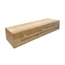 (48070063)COFFIN-Unfinished Flat Top Pine Coffin