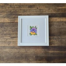 (8521PJ64)Pansy in White Museum Frame