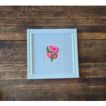 (8521PJ6&)Pink Tulip |White Museum Frame