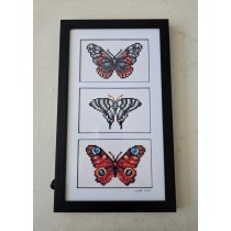 (8521PJ78) Butterfly Trio | Black Frame