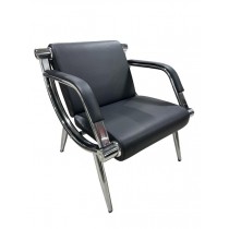 CHAIR-ARM-Office Black & Chrome Rollback