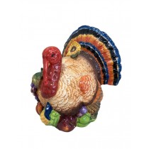 Ceramic Thanksgiving Turkey W/ Harvest Bounty