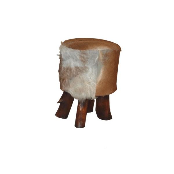 FOOT STOOLANIMAL SKINWOOD FT propNspoon