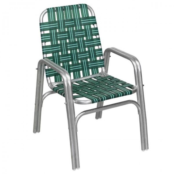 BEACH CHAIR Aluminum Frame W Green Black Nylon Webbing propNspoon