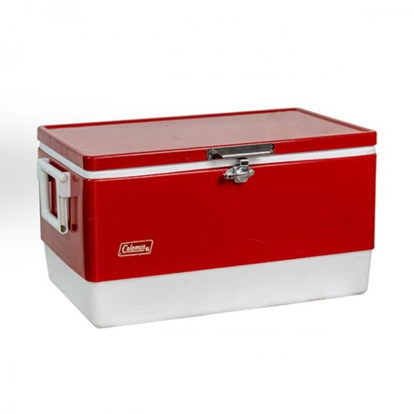 COLEMAN VINTAGE COOLER-(Large) Red & White | propNspoon