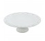 CAKE STAND-White Milk Glass W/Cutout Rounded Edge