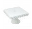 CAKE STAND-Square Milk Glass W/Pedestal Base