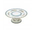 CAKE STAND-Bone China White & Blue W/Pink & Yellow Flowers